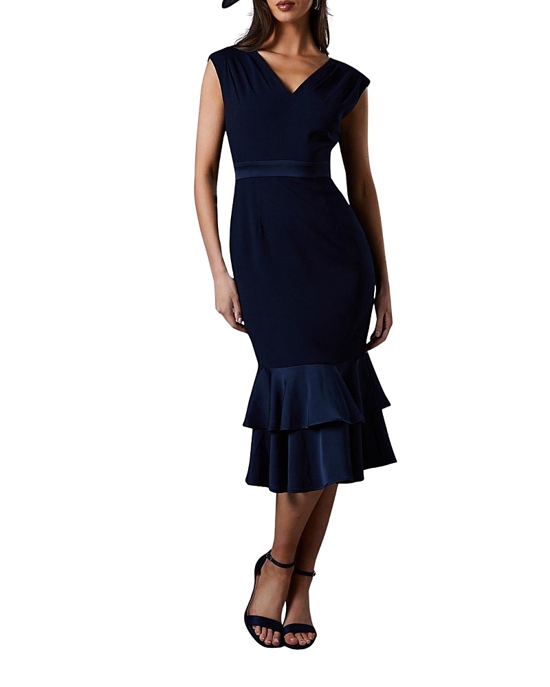 Coast Satin Back Crepe Peplum Dress