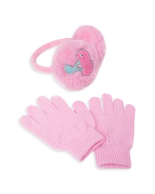 Girls' Cherry Faux Fur Earmuffs & Gloves Set - Big Kid