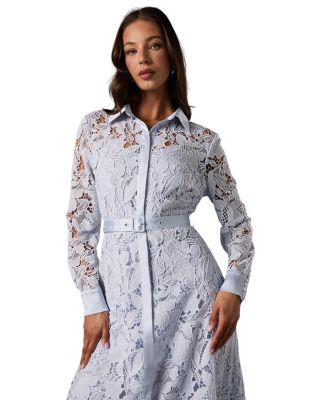 Lace Long Sleeve Shirt Dress