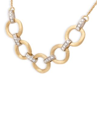 Diamond Link Collar Necklace in 18K White & Yellow Gold, 0.22 tcw