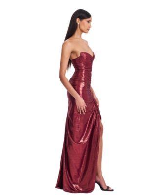 Sable Ruched Glitter Mermaid Gown