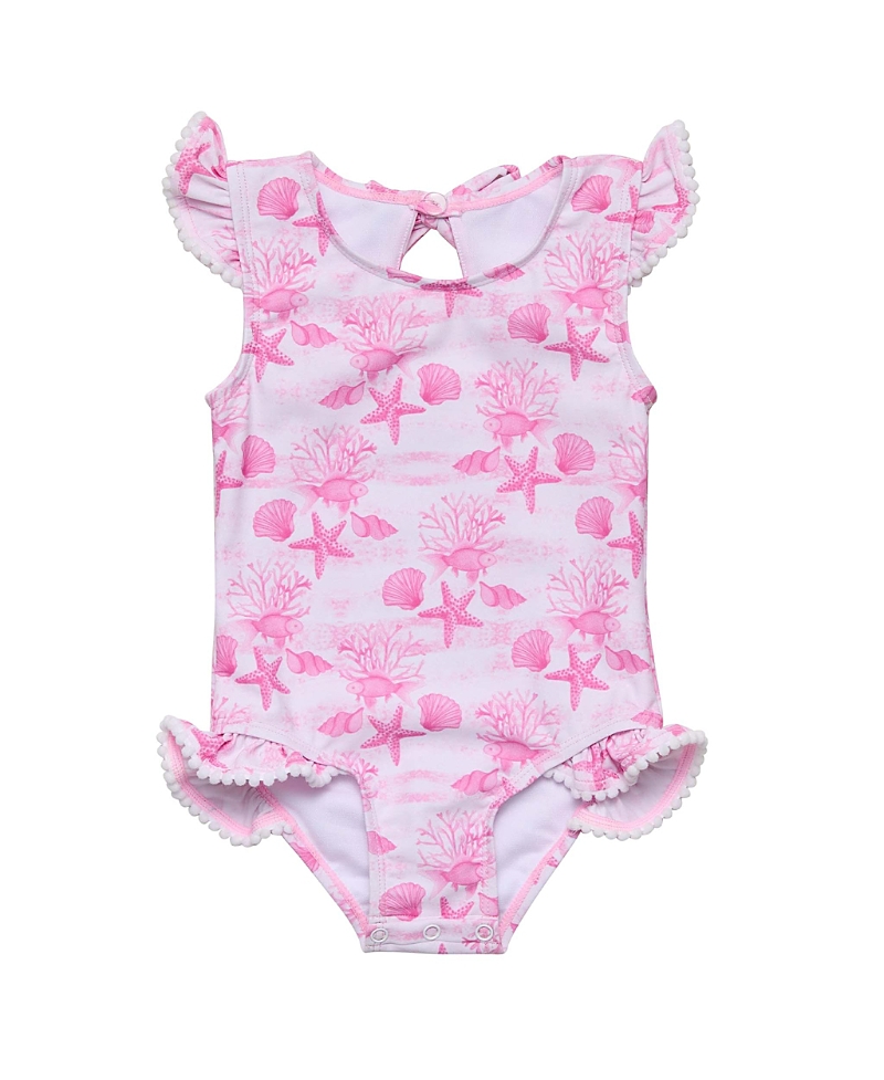 Snapper Rock Girls' Lagoon Frill Swimsuit - Little Kid