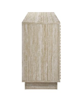 Render 70" Faux Travertine Sideboard Cabinet TV Stand