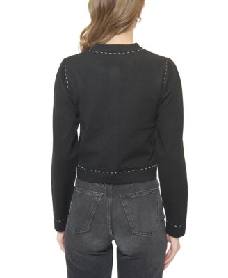  Women's Crystal Lurex Whipstitch Cardigan