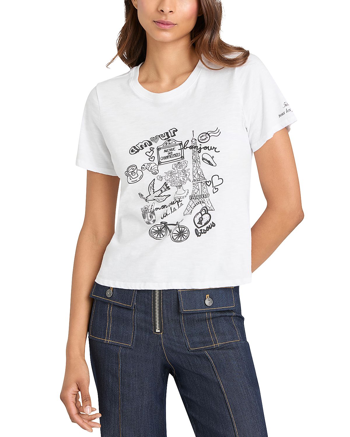 Cinq a Sept Rhinestone Shrunken Tee