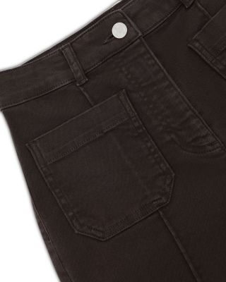 Sakura High Rise Flare Patch Pocket Jeans in Chocolate