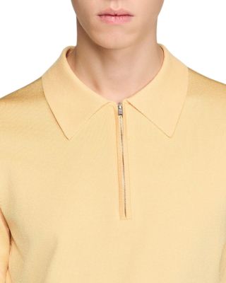 Knitted Polo Shirt with Zip Collar