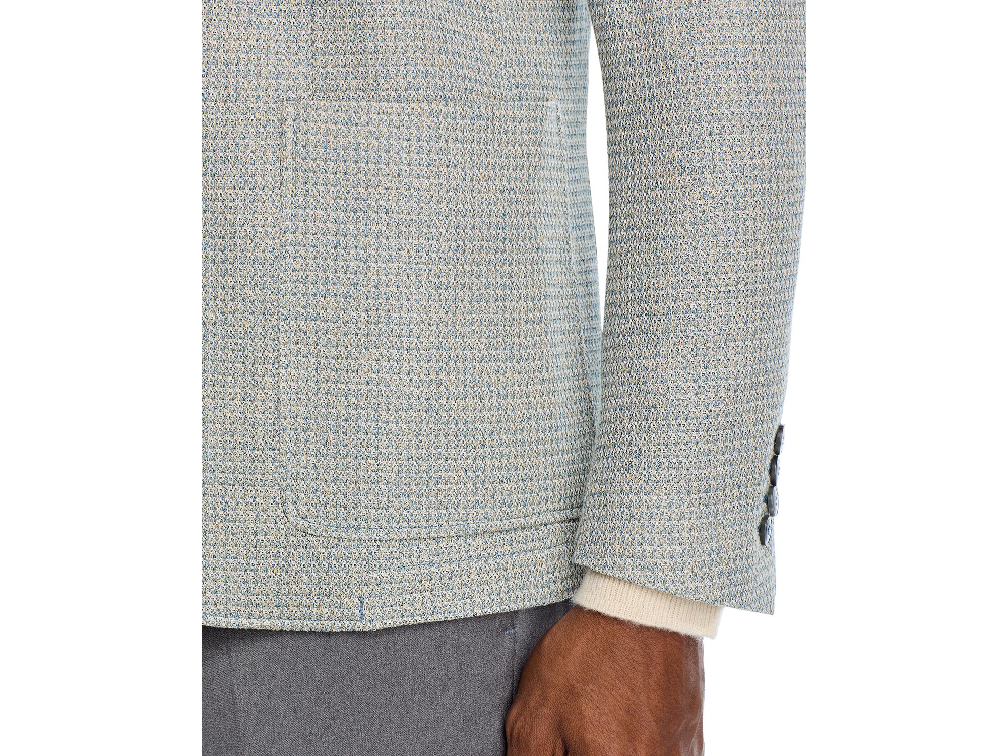 Linen & Cotton Textured Jersey Unstructured Sport Coat — Image 12