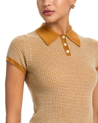 Pique Polo Cashmere Top