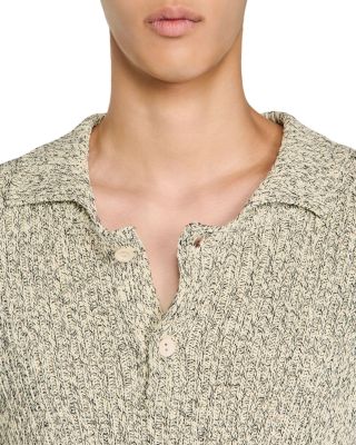 Raffaele Marl Cotton Knit Polo Shirt