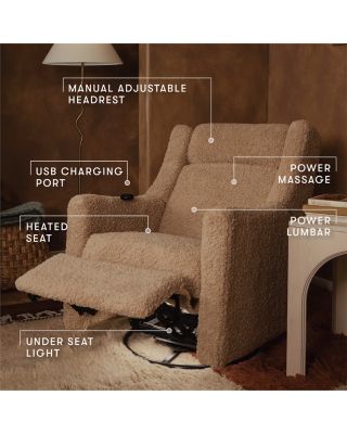 Kiwi Deluxe Power Recliner & Swivel Glider with Heat & Massage