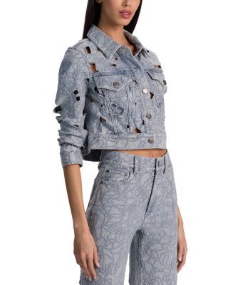 Chic High Rise Embroidered Eyelet Jeans in Rockstblue