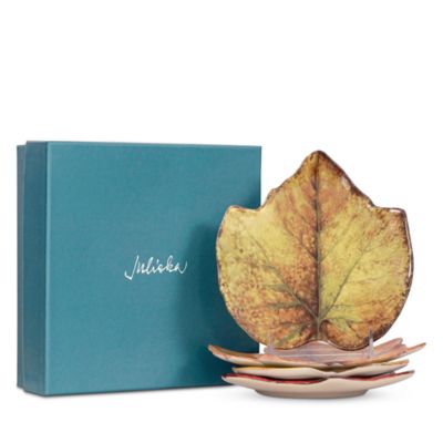 Forest Walk Leaf Cocktail Plate Set/4