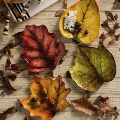 Forest Walk Leaf Cocktail Plate Set/4
