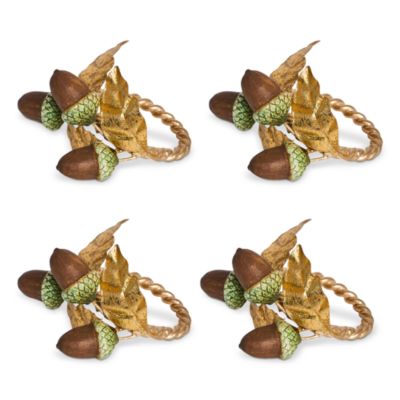 Forest Walk Acorn Napkin Rings, Set of 4