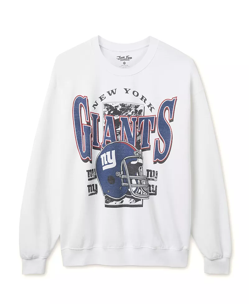 Junk Food Clothing Unisex Nfl New York Giants Conversion Flea Market Crew Fleece