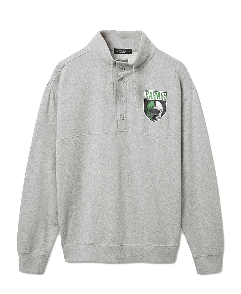 Junk Food Clothing Unisex Nfl Philadelphia Eagles Slant 1/4 Button Up Fleece