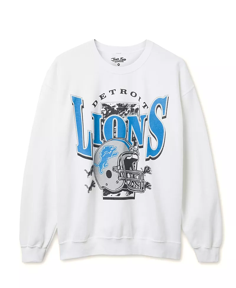 Junk Food Clothing Unisex Nfl Detroit Lions Conversion Flea Market Crew Fleece