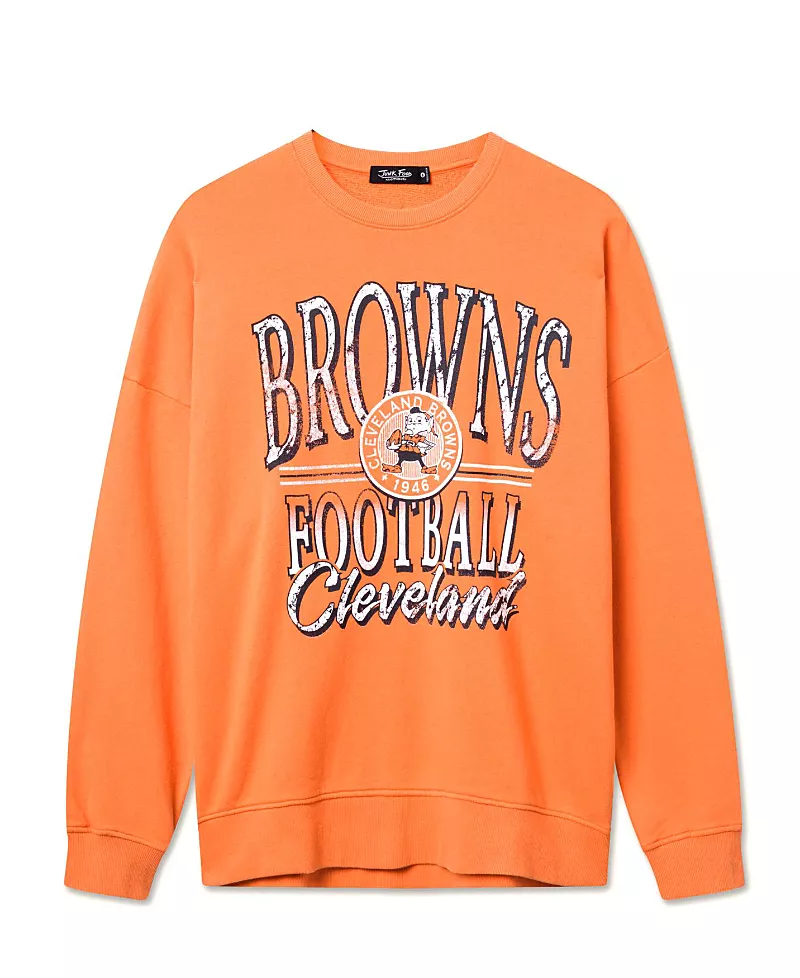 Junk Food Clothing Unisex Nfl Cleveland Browns Lateral Crew Fleece