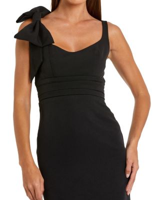  Crepe Sleeveless Scoop Neck Gown with Bow