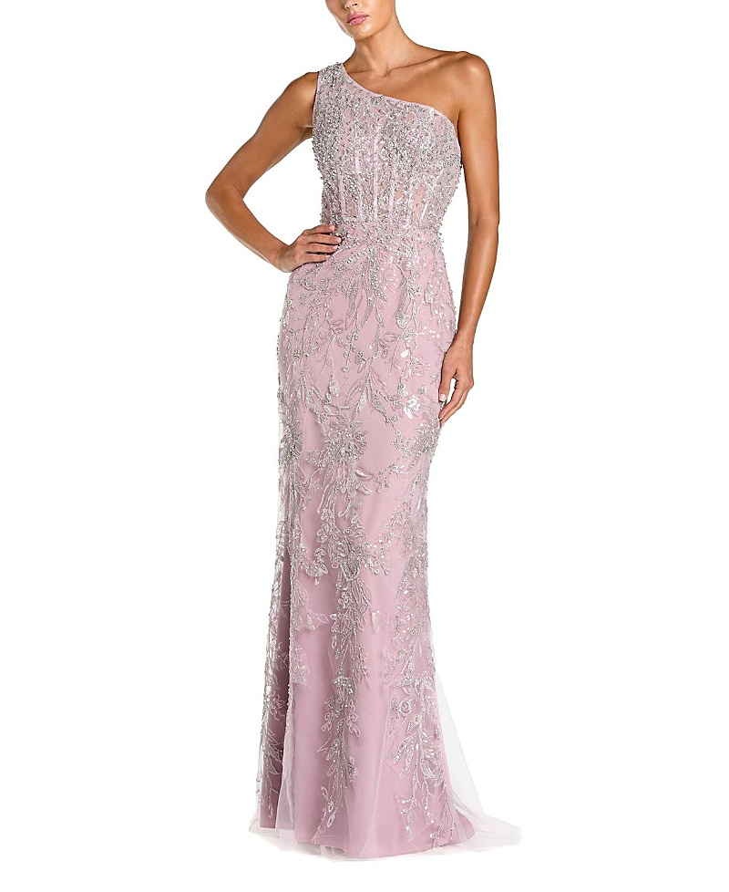 Mac Duggal One Shoulder Embellished Gown