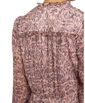  Lana Paisley Printed Georgette Long Sleeve Ruffle Top