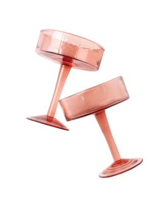 Handblown Hammered Coupe Cocktail Glasses, Set of 4