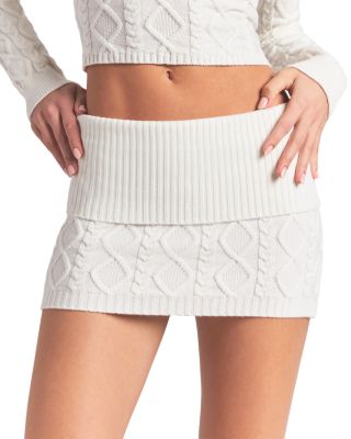Snow Bunny Cable Knit Mini Skirt