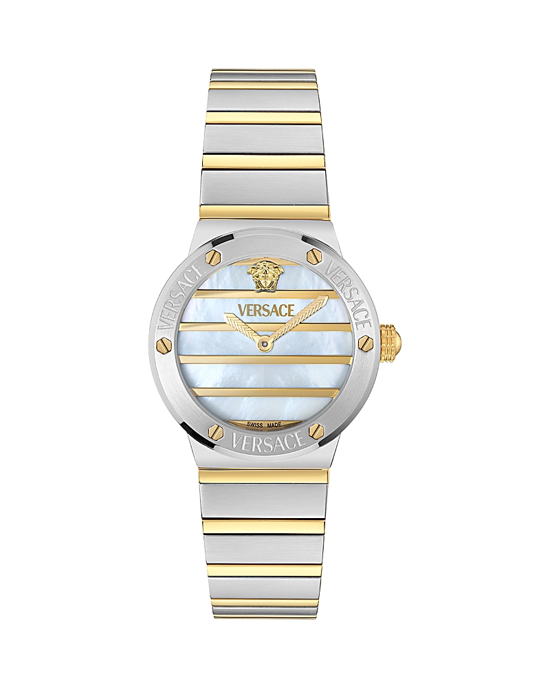 Versace Greca Logo Pearl Bracelet Watch, 33mm