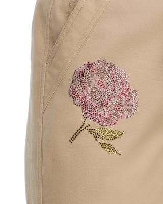 Heatset Roses Mylah High Rise Jeans in Khaki Multi