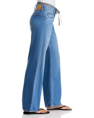 Saige Boxer Low Rise Straight Jeans in Miler Stripe