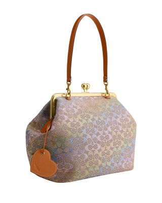 Kisslock Frame Medium Crystal Signature Jacquard Hobo Bag
