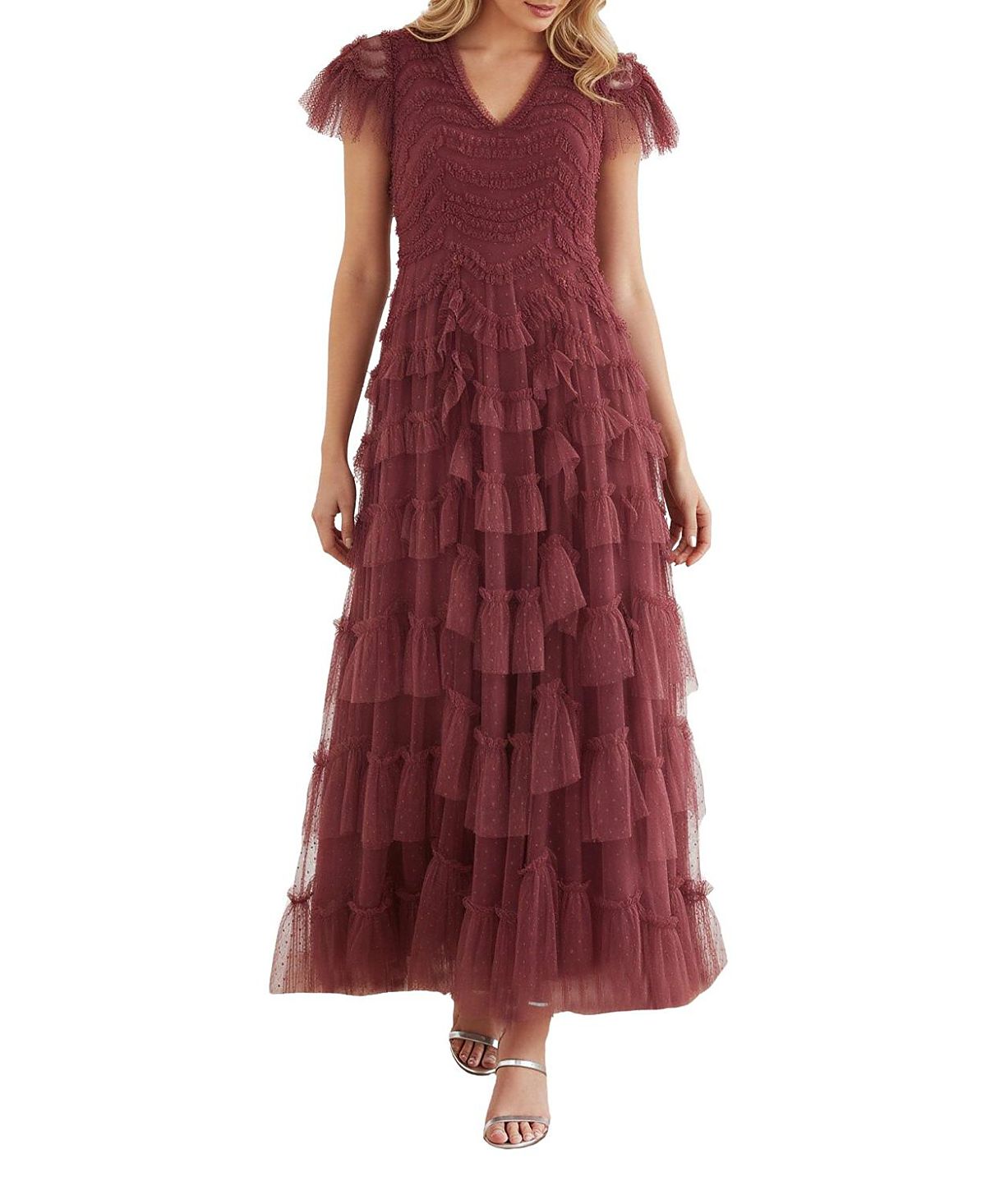 Needle & Thread Aviana V-Neck Gown