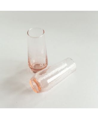  Handblown Hammered Champagne Flutes, Set of 2