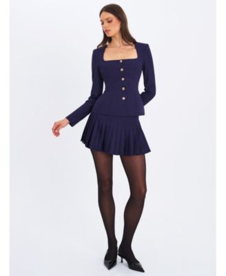 Skylar Pleated A-Line Mini Skirt