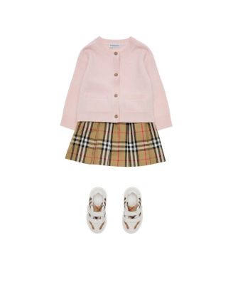 Girls' Pleated Check Cotton Skirt - Baby, Little Kid