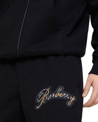  Check Cursive Logo Cotton Jogging Pants