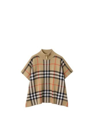 Girls' Reversible Check Wool Cape - Little Kid, Big Kid