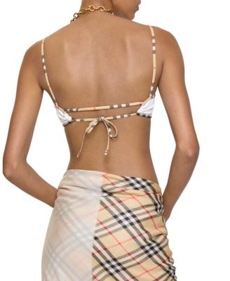  Check Trim Bikini Top