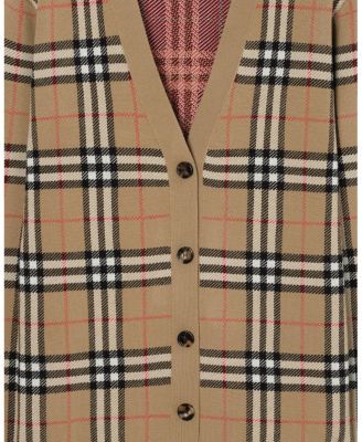  Check Cotton Wool Cardigan