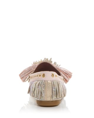 Women's Pom Pom Embellished Moccasin Loafers