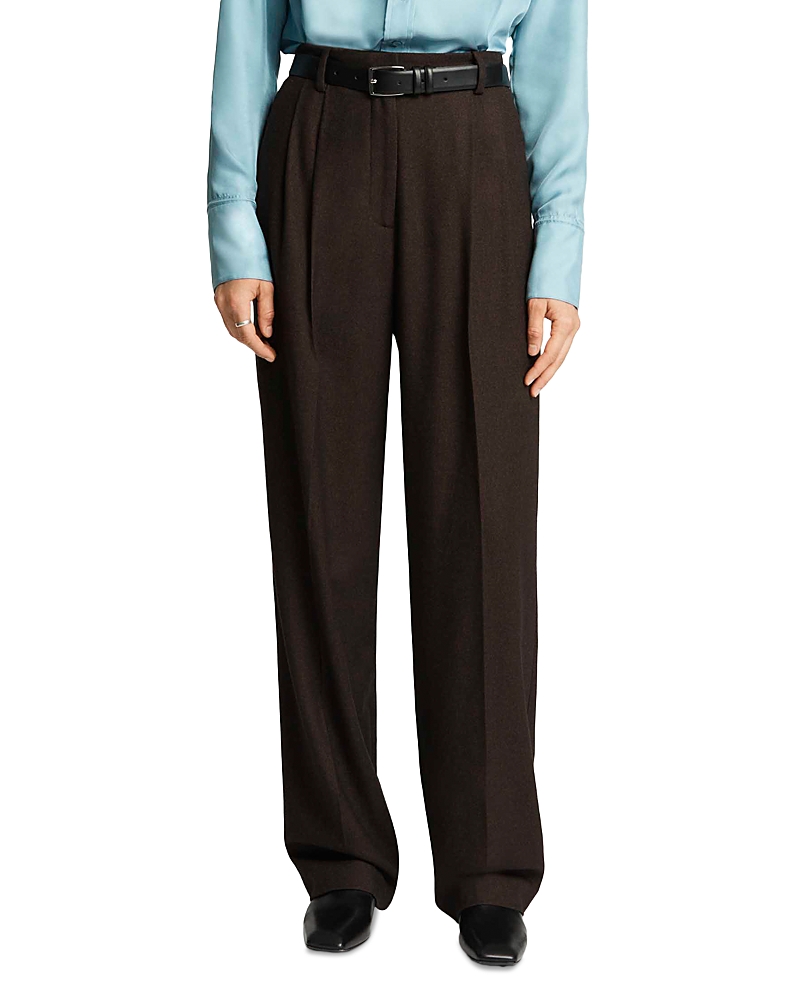 Argent Pleated Tapered Pants In Brown