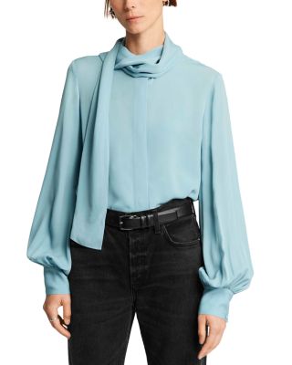 Silk Scarf Neck Blouse