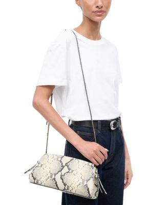 Maude Snake Embossed Leather Convertible Crossbody Clutch