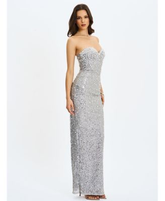  Noelle Sequin Faux Pearl Embellished Maxi Dress