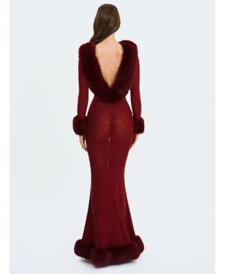  Melrose Rhinestone Mesh Low Back Mermaid Dress