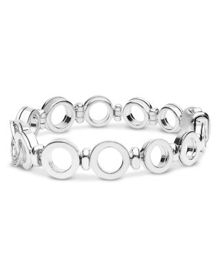 Sterling Silver Signature Caviar Diamond Circle Chain Link Bracelet