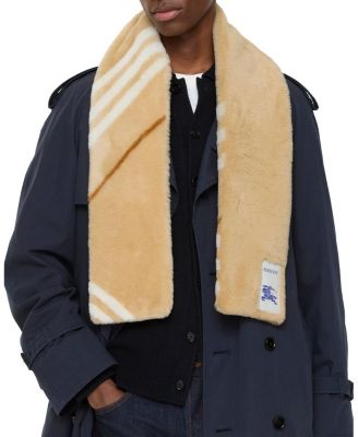  Narrow Check Shearling Scarf
