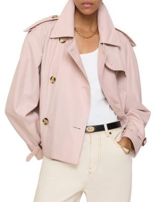 Cropped Tropical Gabardine Trench Jacket