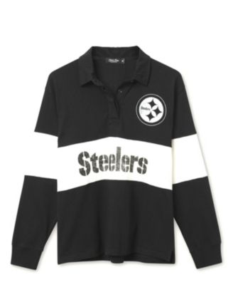 Women's NFL Pittsburgh Steelers Rugby Long Sleeve Sweater